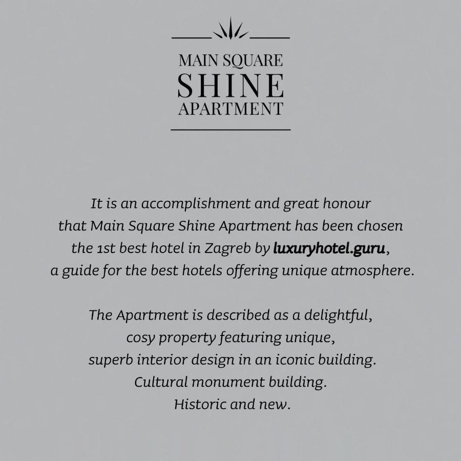 Luxurios And Historic Apartment "Shine" - Right On The Main Square Zagreb Eksteriør bilde